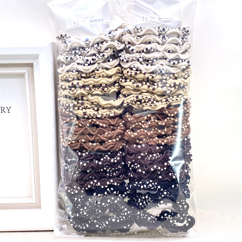 Nueva cinta para el pelo estilo coreano con lazo y cuentas en color té con leche, bandas para el pelo de colores primaverales para tiendas físicas, supermercados y venta al por mayor en tiendas de 2 yuanes.