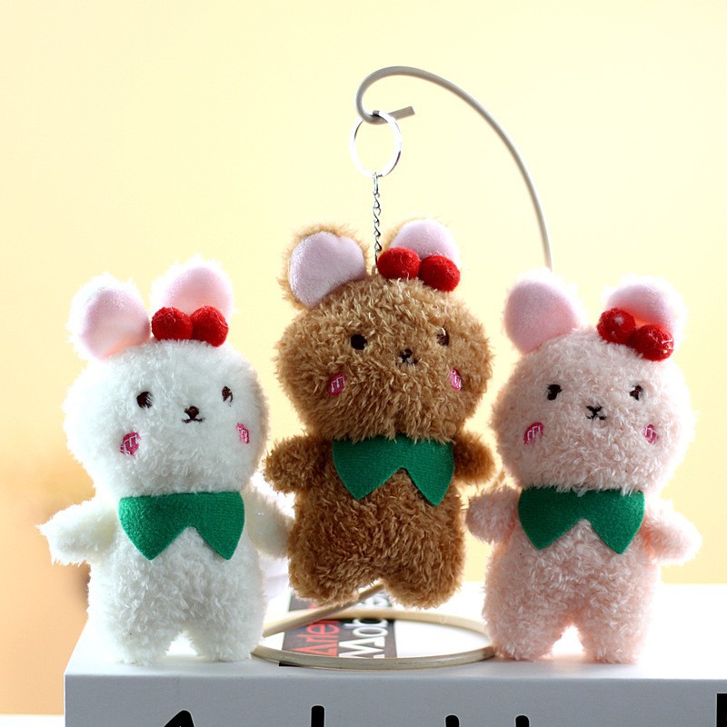 Cute 4 pulgadas agarrar muñeca juguete de peluche colgante oso conejo juguete de peluche muñeca regalo de boda image 2