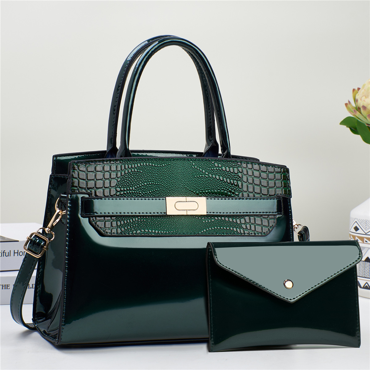 Fábrica de alto grado elegante todo fósforo hombro bolsa de mensajero de gran capacidad bolso de las mujeres de moda bolso de la madre de mediana edad