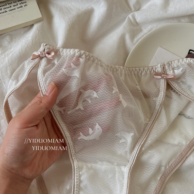 Ocean taste ventilation pure cotton Middle-waisted comfortable Package hip bow Triangle pants Underwear