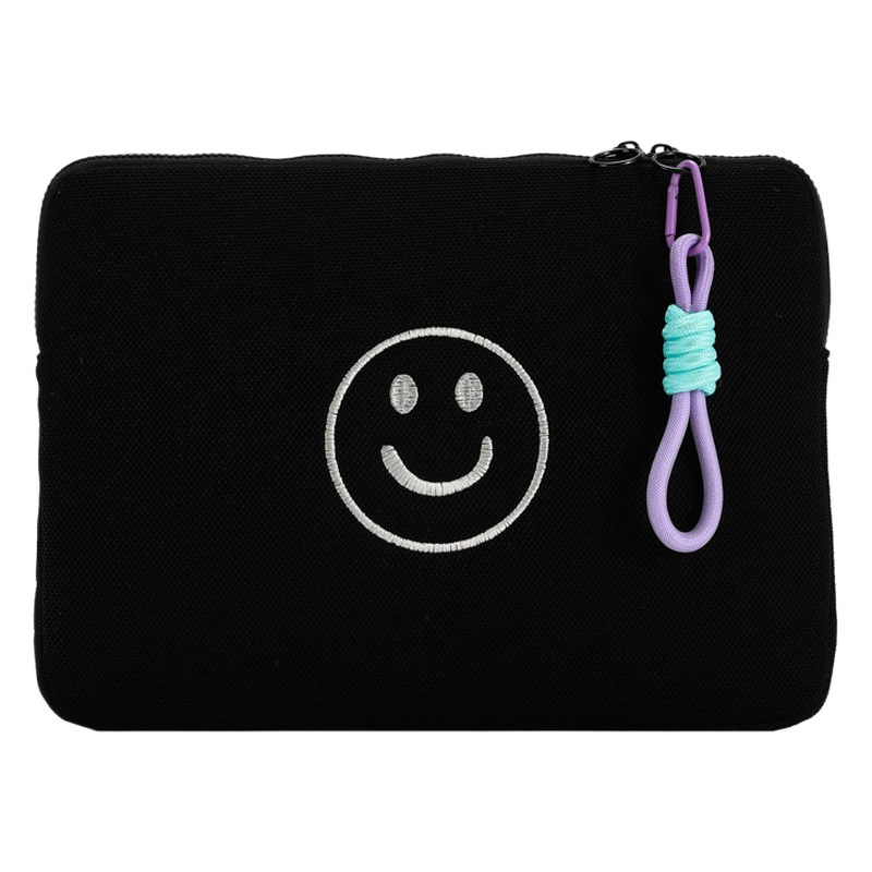 Korean Style Cute Smiley Flat Bag ipad Storage Bag for Hand-held Computer Bag pro11 Inch Portable Sleeve Bag