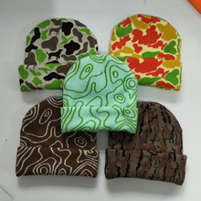 加工定制跨境logo小单快返冷帽提花毛线针织帽子