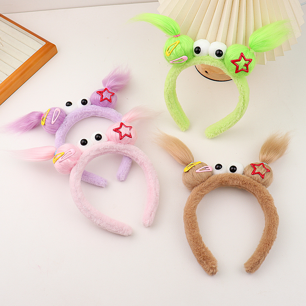 Diadema peludo muñeca fea talla de arena pequeño monstruo cara lavado horquilla Pelo Largo feo lindo antideslizante lindo felpa