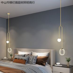 卧室床头吊灯2025年新款创意极简轻奢双头主卧小吊灯设计师长线灯-阿里巴巴