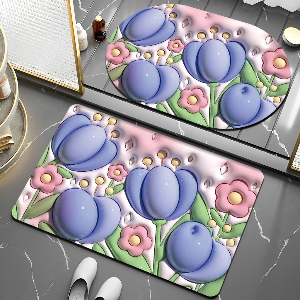 Venta al por mayor imitación de barro de diatomeas alfombra de piso moderno minimalista baño puerta alfombra de piso baño absorbente de barro de diatomeas alfombra de piso de secado rápido