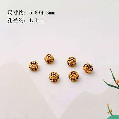 S925 Silver Gold-Plated Agarwood: Zərgərlik ara hissələri - oil-dripping-swastika
