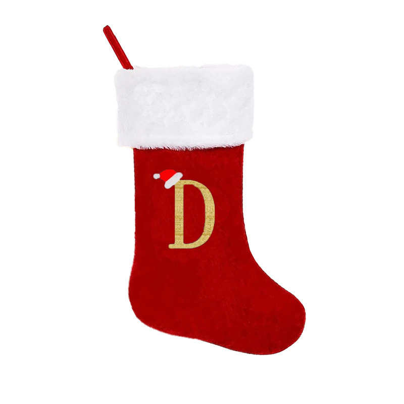 大きいサイズのクリスマスの靴下クリスマスの装飾の刺繍のアルファベットのニットのクリスマスの靴下のアルファベットの靴下のクリスマスのペンダントのプレゼントの袋|undefined