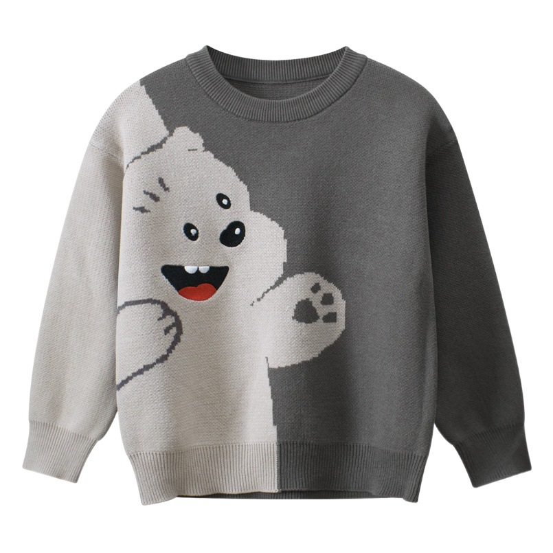27kids ropa para niños coreanos primavera 2024 nuevo suéter para niños oso de dibujos animados ropa de bebé para hombres