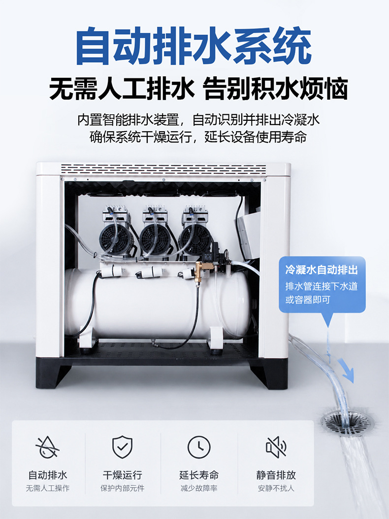 Hurricane box-type oil-free air compressor silent air compressor laboratory dental clinic air pump box-type air compressor