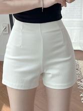 T外穿白色短裤女夏季薄款修身打底裤紧身热裤显瘦高腰辣妹超短裤