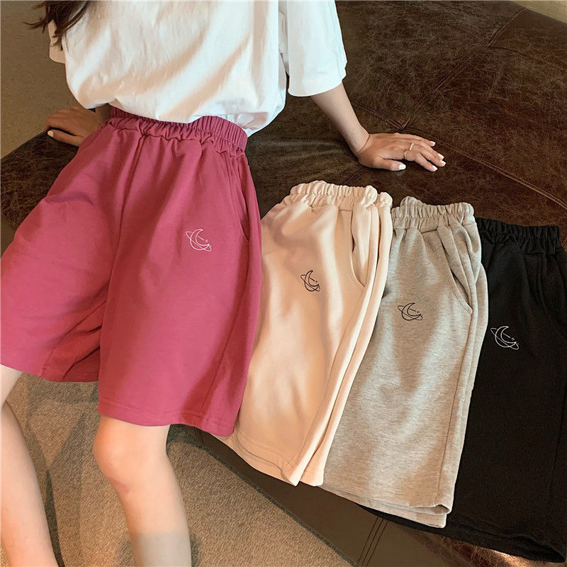 Women's Summer Loose Korean High-Waisted Sports Casual Versatile 2024 New Home Yoga Sleep Shorts Trendy Ins