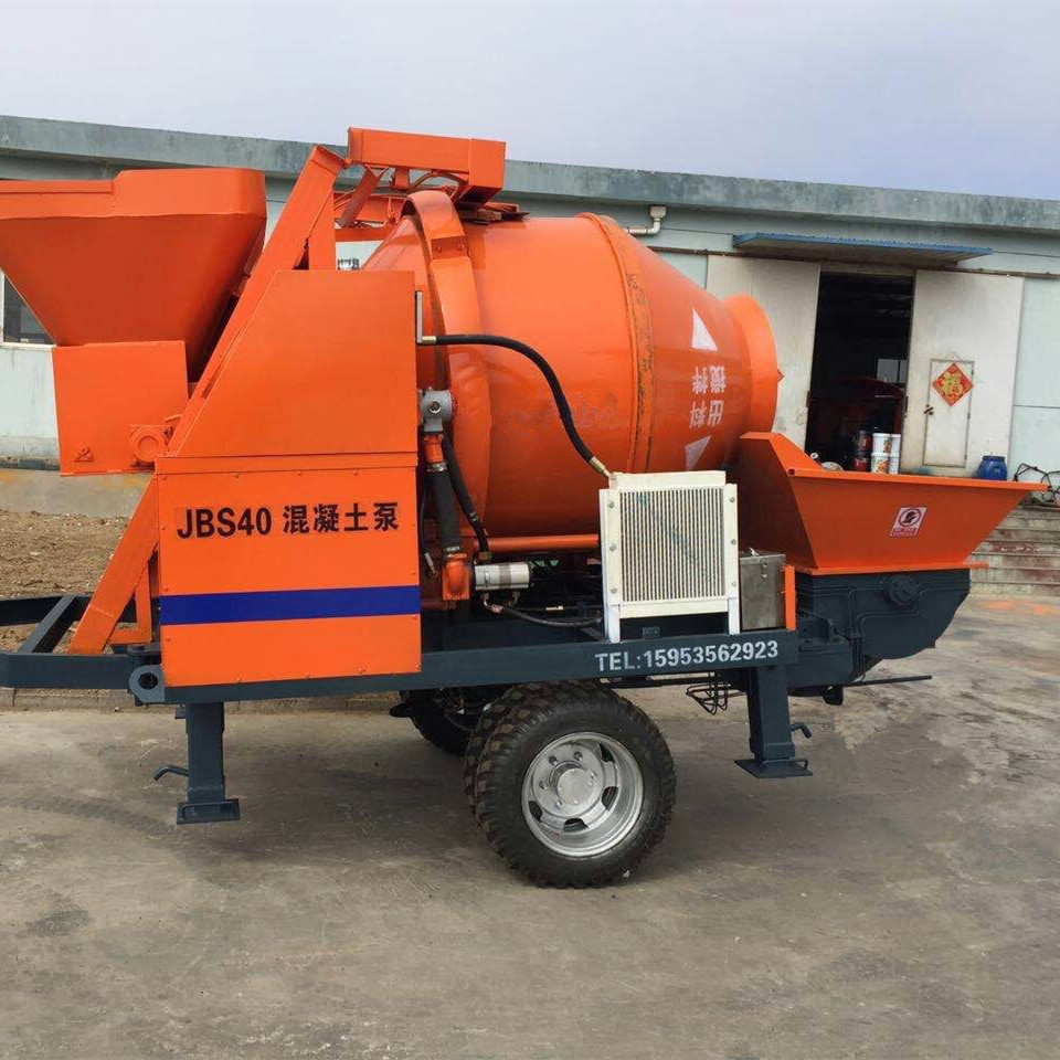 混凝土搅拌机 JBS40打300米泵机 450滚筒搅拌机 新赛机械细石泵