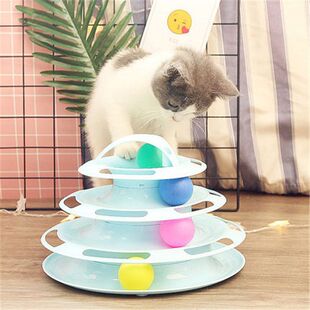 Cat Toy Cat Turntable Ball Three-Layer Puzzle Mouse Fun Cat Stick Kitten Love to Play Pet Cat Scratch Toy Supplies