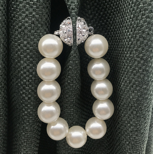 5ZV7 popular curtain buckle simple modern curtain strap ABS pearl magnet buckle curtain clip no punching strong