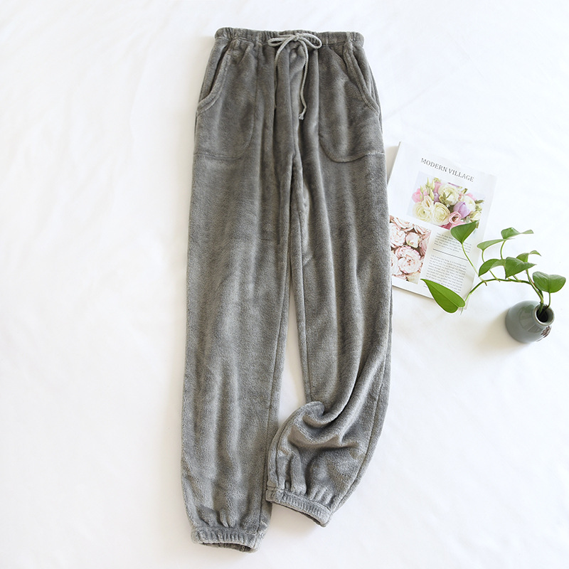 ZHYレディースグレー-フランネルパンツ