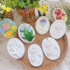 香薫石膏浮彫画看板ネット赤バラ花拡香石手作りdiy石膏花香薫看板