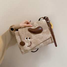TT复古磨砂腊肠狗单肩包包女2025新款洋气可爱亲子出游通勤斜挎包