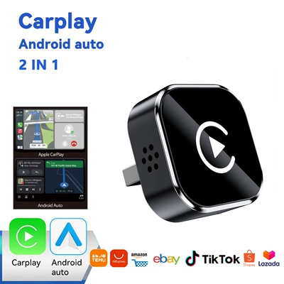 dual-channel car-machine interconnection 2-in-1 | Simsiz CarPlay və Android Auto