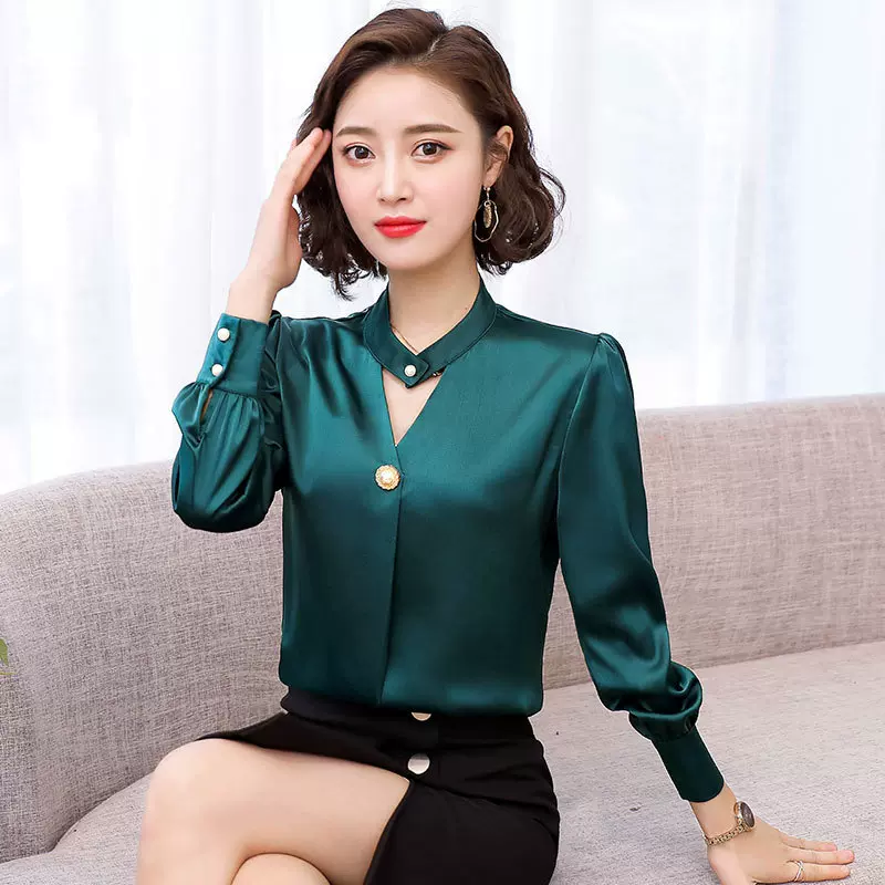 2025新款春秋装洋气宽松减龄衬衫女长袖显瘦女士职业时尚气质衬衣