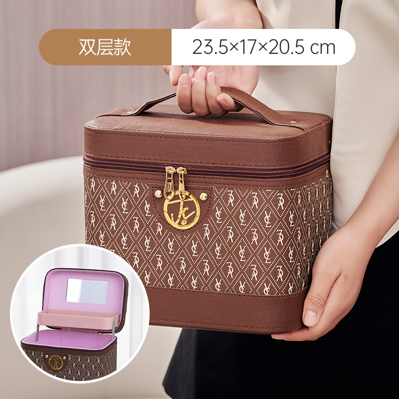 Maleta de Maquillaje de Moda con Compartimentos Interiores, Caja de Almacenamiento de Cosméticos Multifuncional, Maleta de Gran Capacidad, Venta al por Mayor