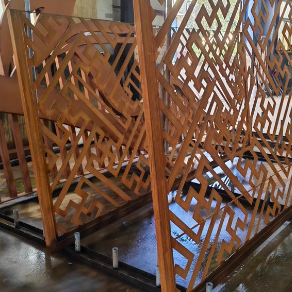 耐候钢板花箱户外锈色耐候钢镂空景观花箱金属耐候钢种植箱