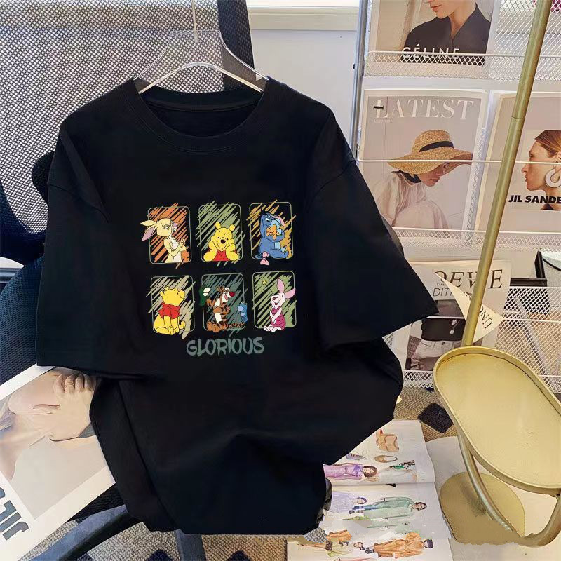 2025新型半袖tシャツ夏のゆるい大きいサイズのシャツ女性カジュアル上着ファッションプリント学生服|undefined