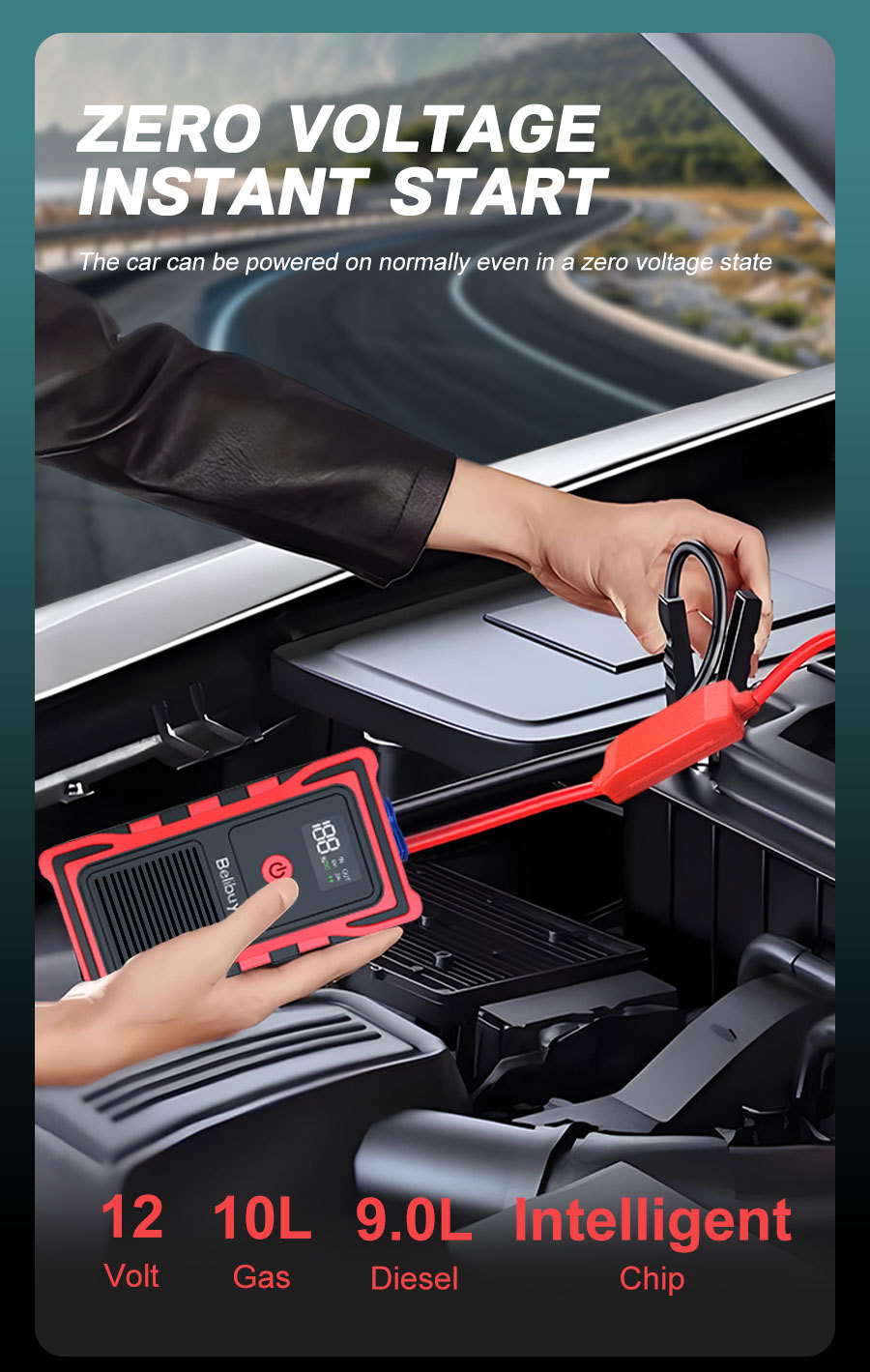 Cross-border portable multifunctional car emergency power supply for battery rescue and outdoor vehicle battery assistance