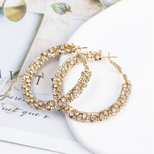 Metal grainy circle niche cold style earrings high-end quality ear jewelry wholesale