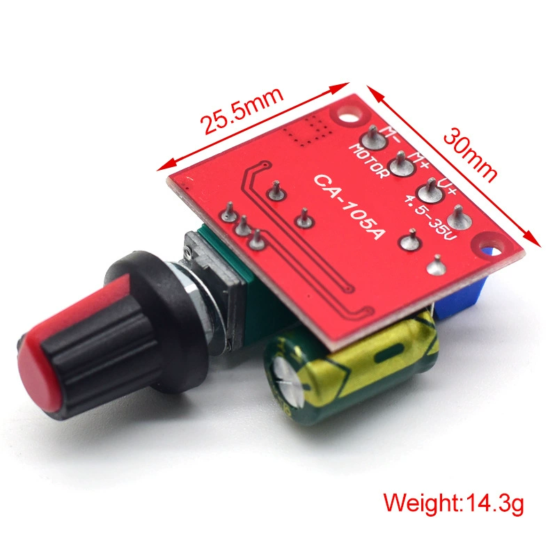 Регулятор скорости двигателя CA-105A 5A 4.5-35V PWM модуль DC мотора с индикатором уровня светодиода