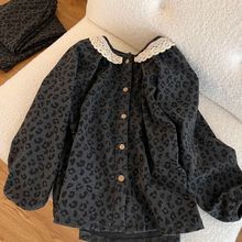 高级感蕾丝花边豹纹德绒睡衣女秋冬季新款长袖长裤家居服两件套