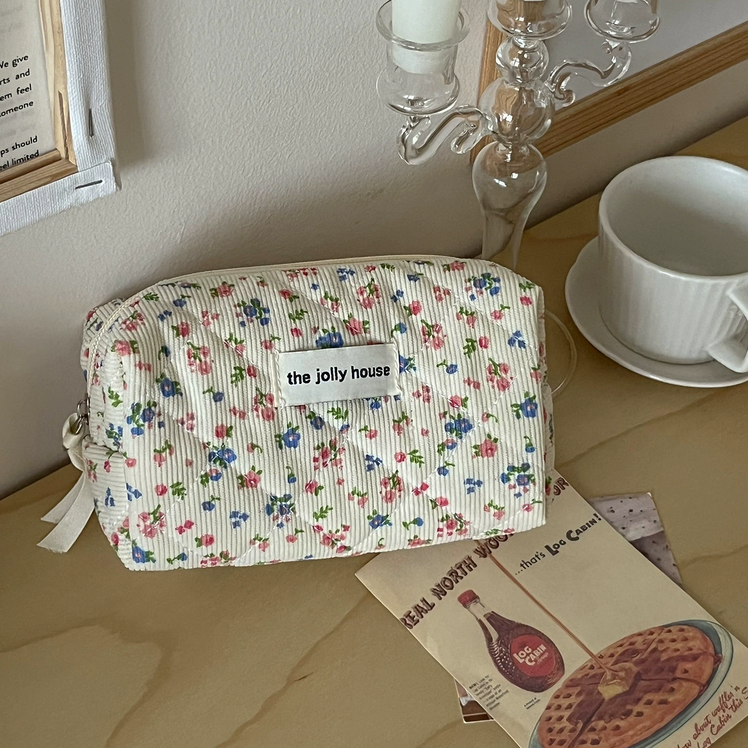 Fresh cute cosmetic bag, handheld organizer bag
