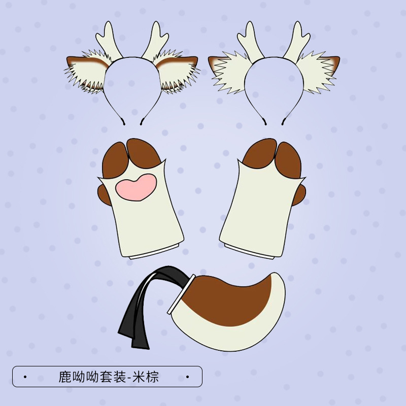 Navidad corbata diadema lindo felpa corbata tocado Cosplay accesorios hechos a mano simulación bestia oído diadema