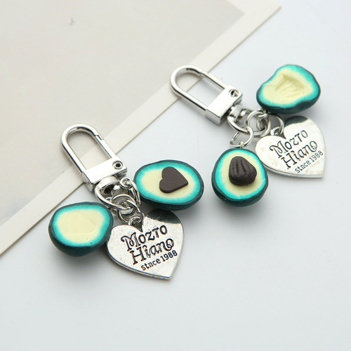 Creative Avocado Keychain AirPods Avocado Heart Pendant Cute Girl Heart Creative Bag Accessory