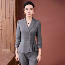 设计感西装外套女春秋2025新款珠宝店工装酒店前台职业套装工作服