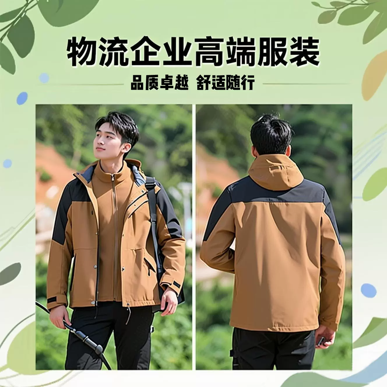 三合一冲锋衣定制logo摇粒绒可拆卸内胆医药物流电商企业工作服弯