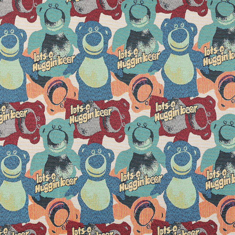 [Customized Processing] Cartoon Bear Jacquard Fabric for Children's Clothing, Jackets, Backpacks, Pillows, Cushions, and Home Textiles