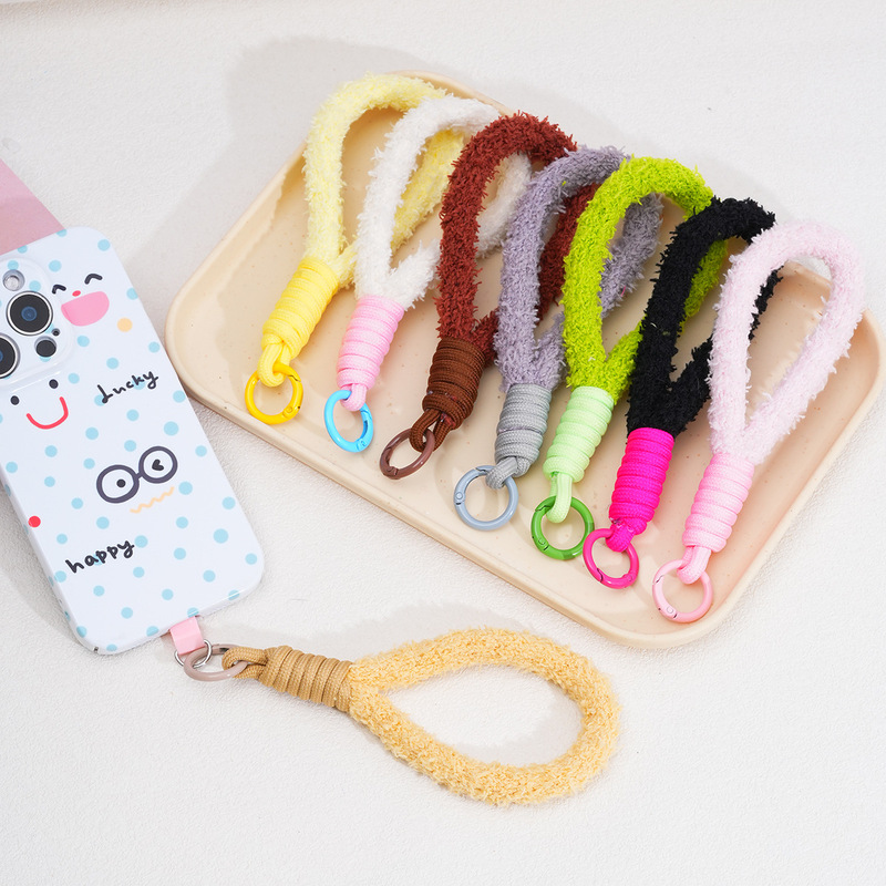 新しい色の手編みの蝶結びのキーホルダーの紐の学生のカメラのかわいいカップルのリュックサックの飾りの紐|undefined