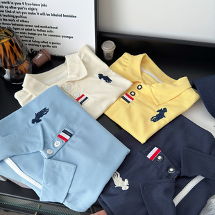 Boys Polo Shirt Summer New Style Embroidered Baby Casual Lapel Kidsren's Short-Sleeved T-Shirt 2025 Summer Kidsren's Clothing
