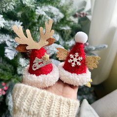 2023 クリスマス小さな帽子ヘアピンかわいいヘラジカスノーフレークヘアアクセサリークリスマスホリデードレスアップ頭飾りヘアピン卸売