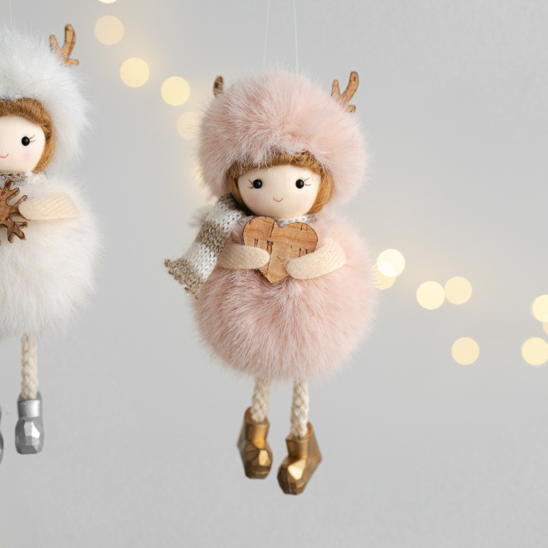 クリスマス装飾ぬいぐるみ天使の女の子のペンダントクリスマスツリー装飾ペンダントホームホリデー装飾ペンダント|undefined