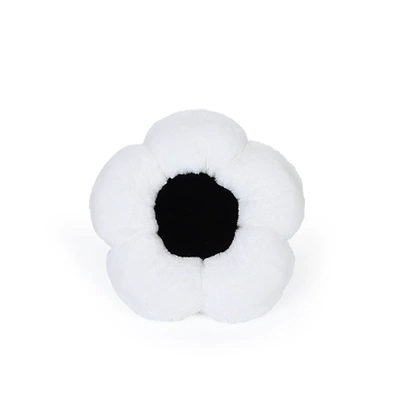 Seat cushion, seat cover, High-End Plush, Warm and Anti-Freeze - rabbit-hair-flower-headrest-white-black-core