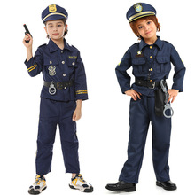跨境热销万圣节服装儿童小警察角色扮演游戏服表演舞会派对衣服
