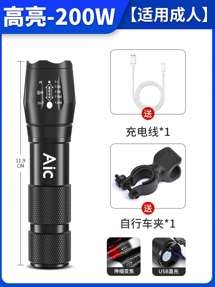 Highlight-200W klip mobil isi daya langsung USB + zoom