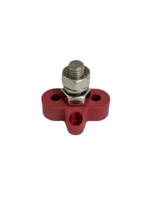 Power supply, ignition system accessories: double wire terminal single column - m10-single-connection-bolt-red-one
