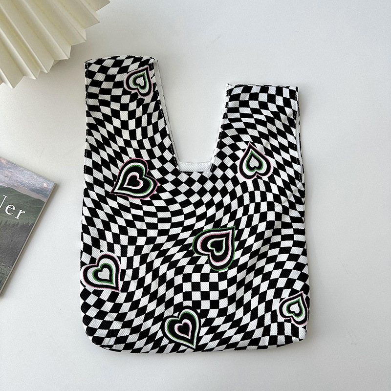 Nuevo artístico retro pintura al óleo bolso de las mujeres de la moda de estilo coreano todo-fósforo nicho de la calle de punto bolsa de las axilas bolsa de hombro