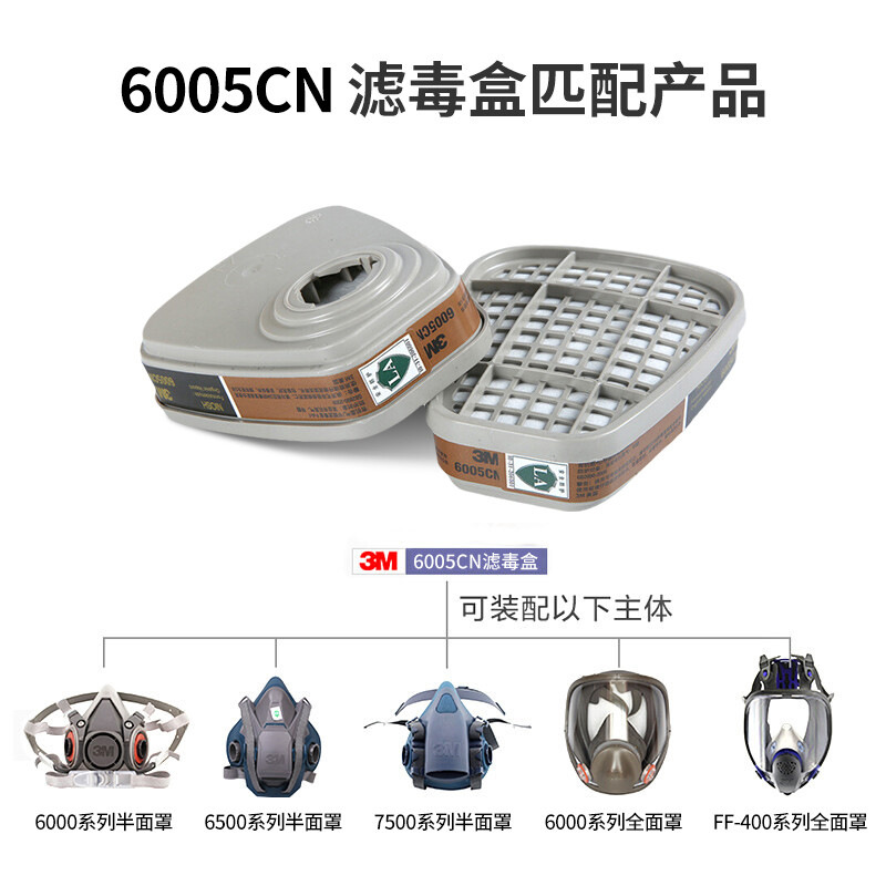 3M bienes genuinos 6005 veneno caja de filtro protectora de la mina de carbón decoración de vapor orgánico máscara de formaldehído caja de filtro máscara a juego