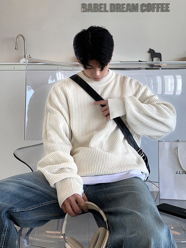 ASCLO加厚毛衣男秋冬款韩系内搭宽松保暖衣打底毛线衣学生针织|undefined