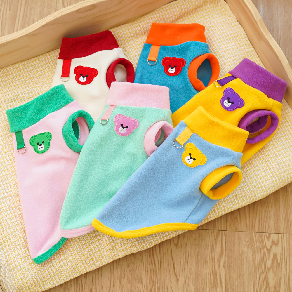 Ropa de perros de mascotas otoño y invierno, camiseta de grano agitado, camiseta de base de dopamina para gatos, ropa exterior para perros de tracción