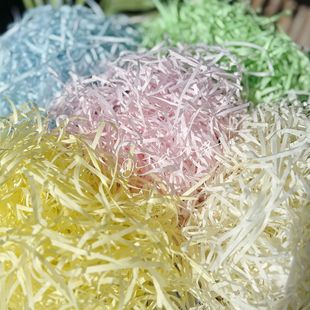 Milk Tea Packaging Bag, Shiny Raffia Gift Bag, Colorfulful Raffia Silk Valentine's Day Gift Box Filling Decoration