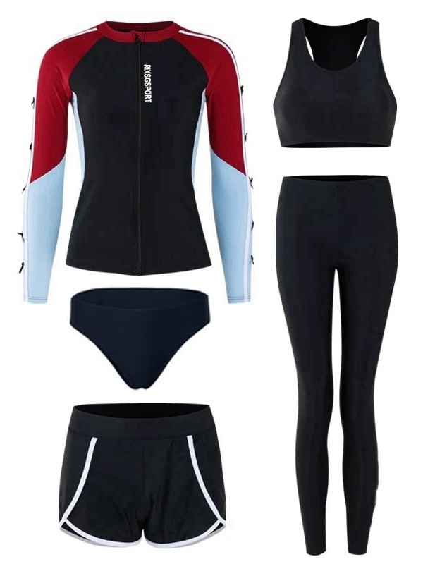 Two-Piece Swimsuit for Women, Conservative Slimming Long-Sleeve and Long-Pants, Sun-Protective, Quick-Dry Snorkeling Swimwear, Jellyfish Suit, Surfing Diving Suit